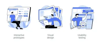 UX design isolated cartoon vector illustrations set.